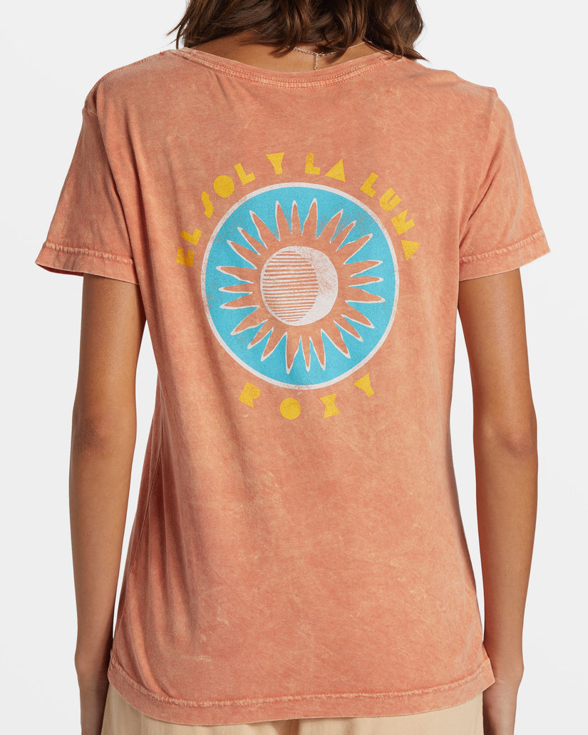 El Sol Y La Luna Boyfriend T-Shirt - Apricot Brandy