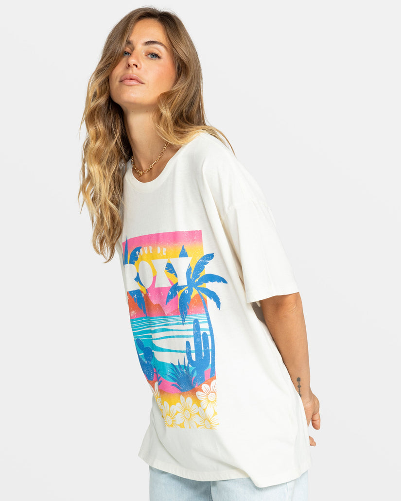 Tour De Roxy Oversized T-Shirt - Egret