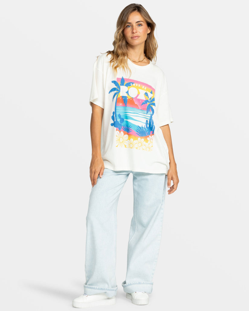 Tour De Roxy Oversized T-Shirt - Egret