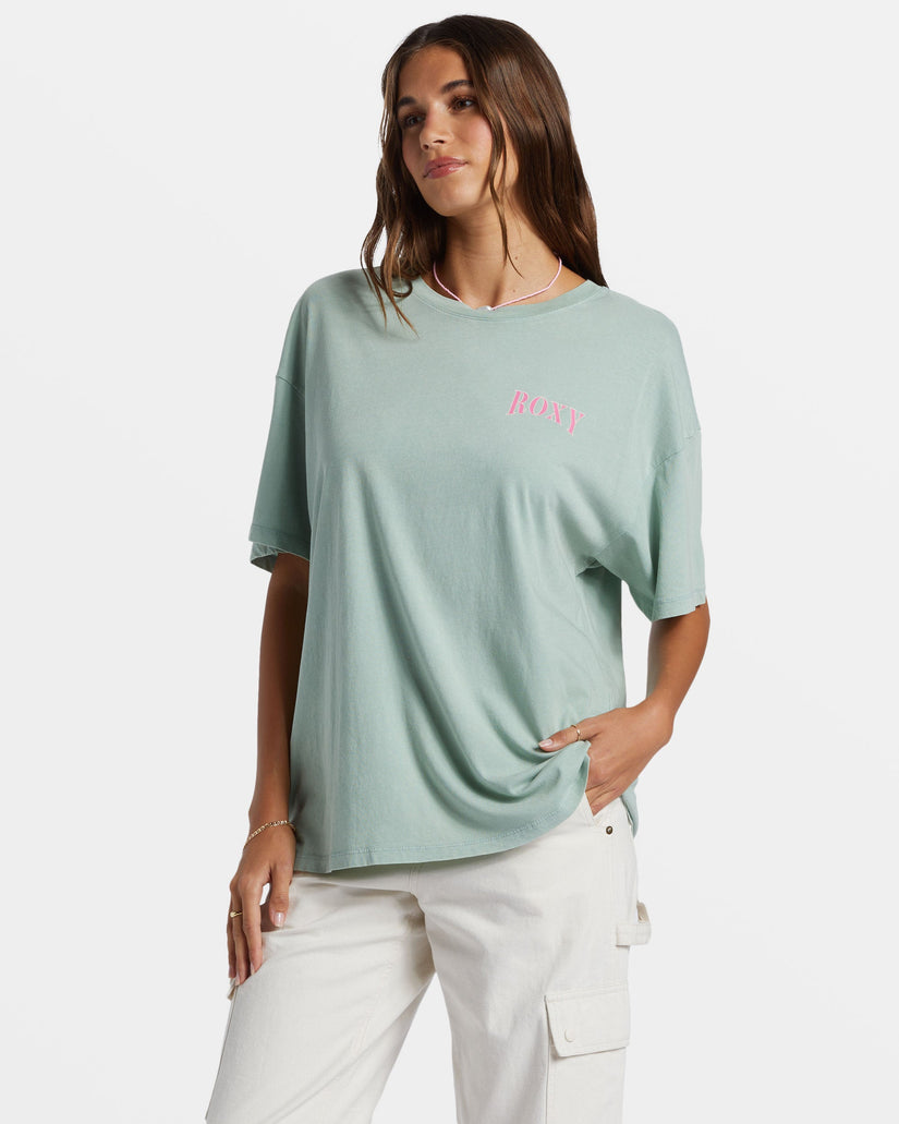 Bring The Good Vibes Oversized T-Shirt - Blue Surf