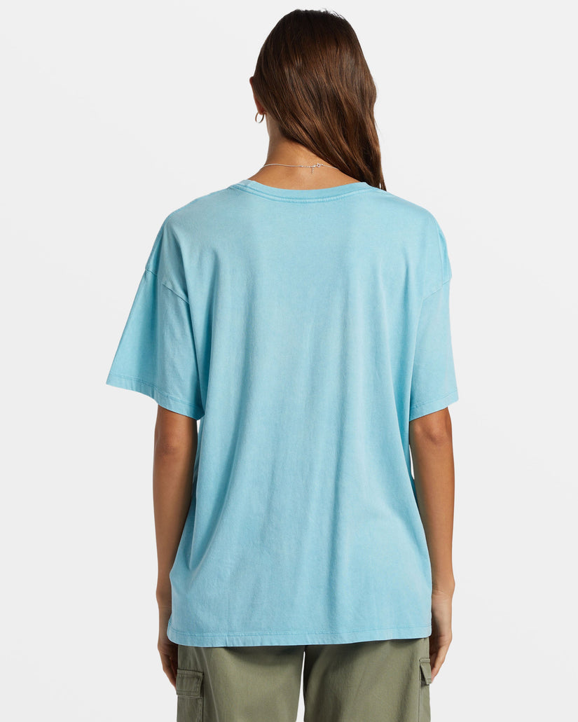 Hibiscus Collegiate Oversized T-Shirt - Maui Blue