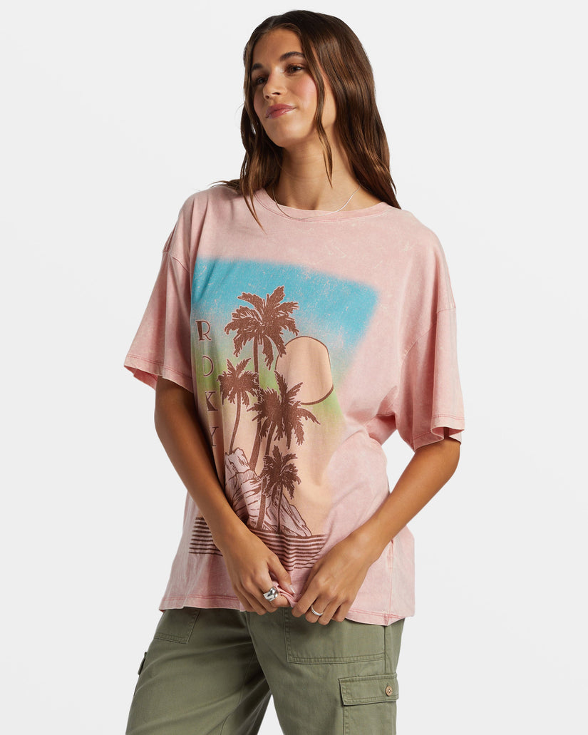 Palm Springs Oversized T-Shirt - Mauve Glow