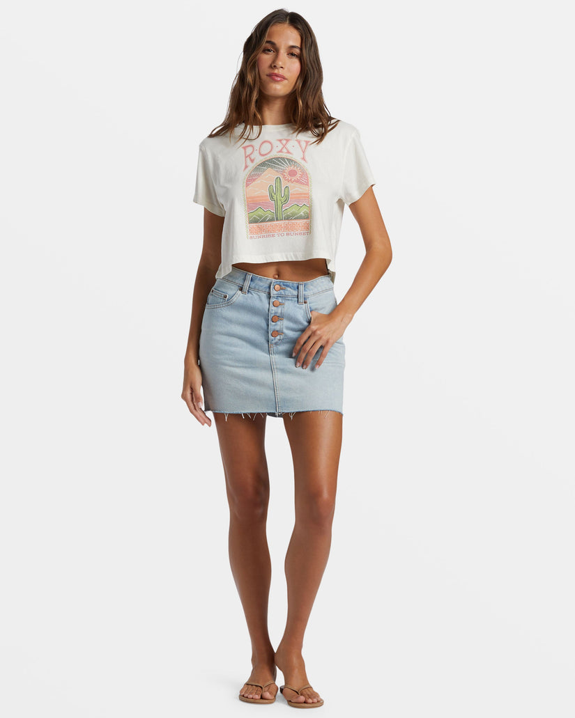 Saguaro Cropped T-Shirt - Egret