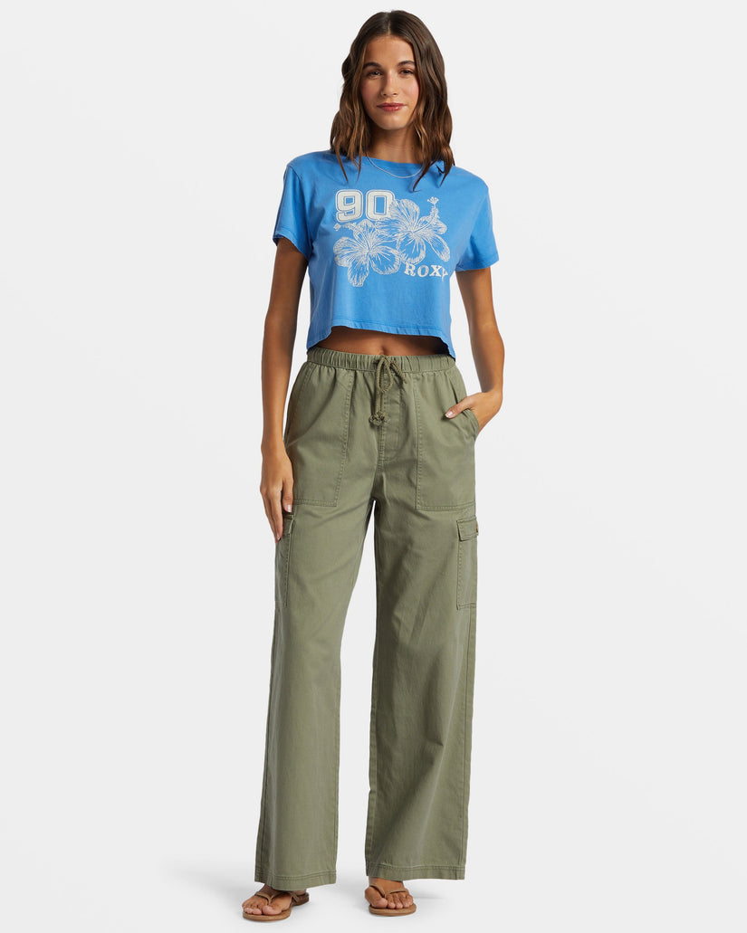 Hibiscus Collegiate Cropped T-Shirt - Campanula