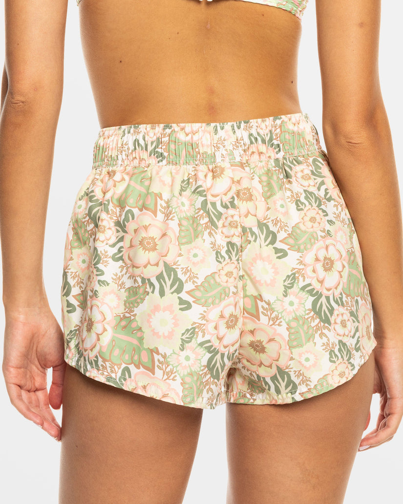 No Bad Waves Boardshorts - Oil Green Wild Flower Swim