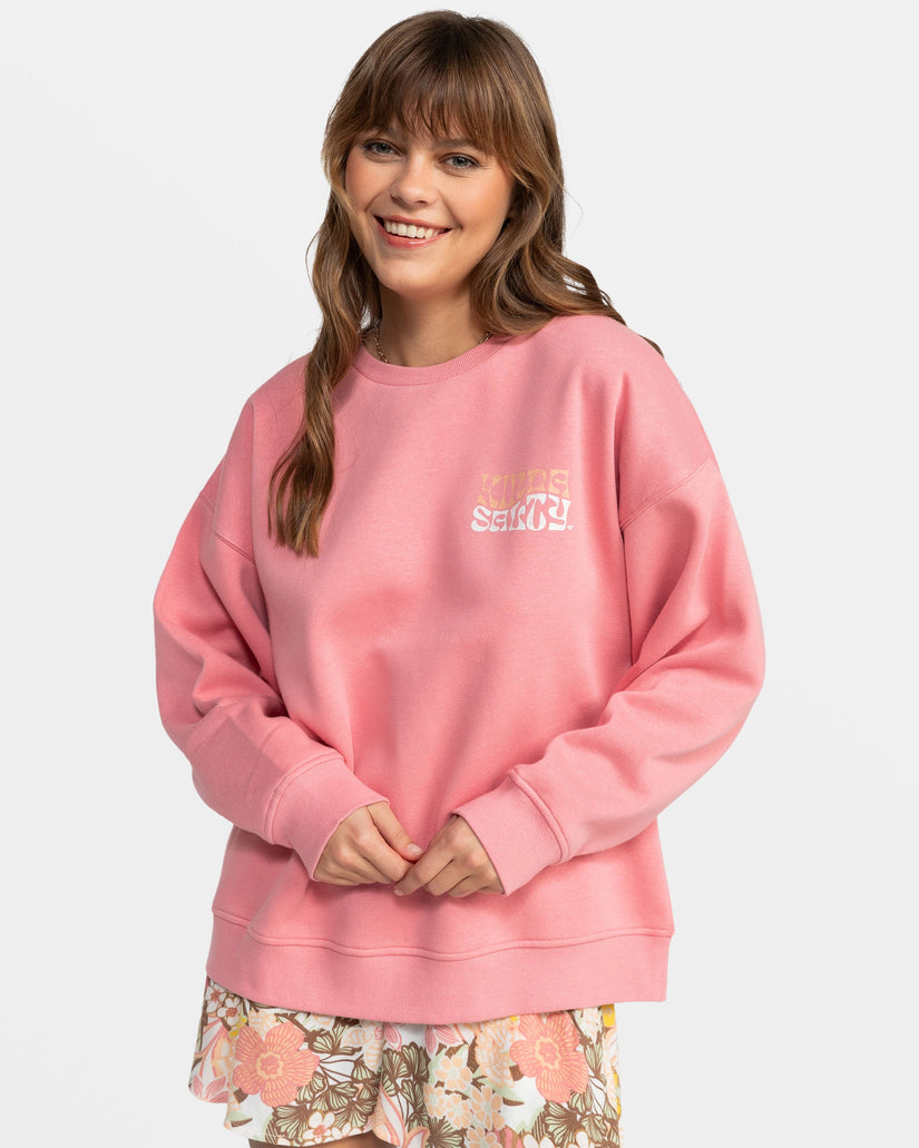 Morning Hike Crew Neck Sweatshirt - Mauve Glow