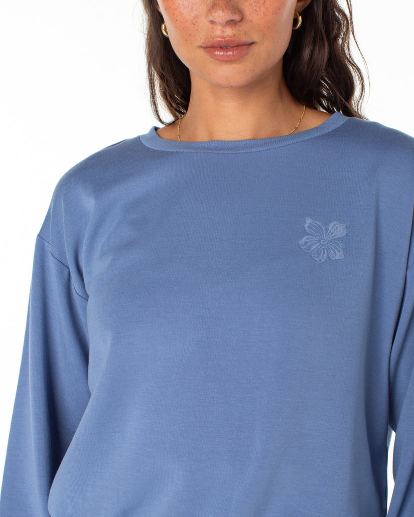 Surfing By Moonlight Pullover Sweatshirt - Infinity Blue | Roxy