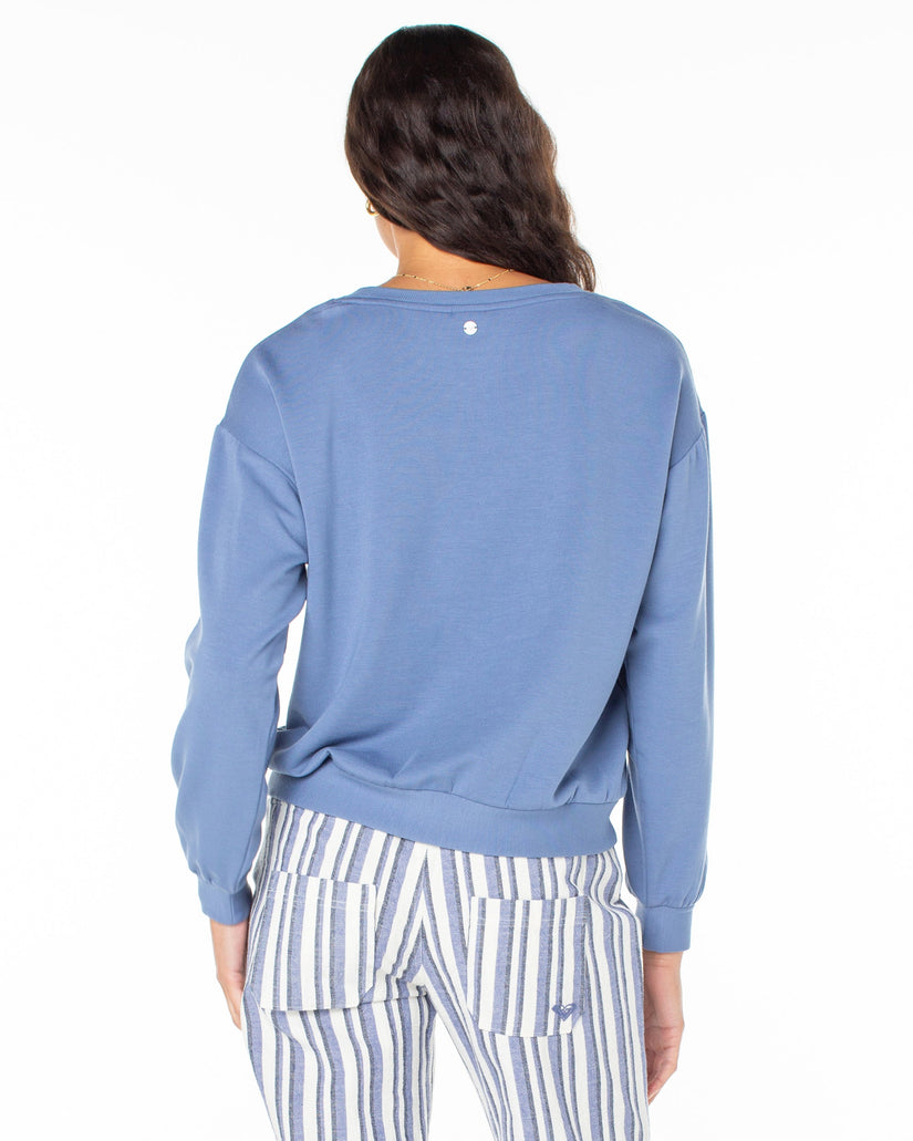 Surfing By Moonlight Pullover Sweatshirt - Infinity Blue | Roxy