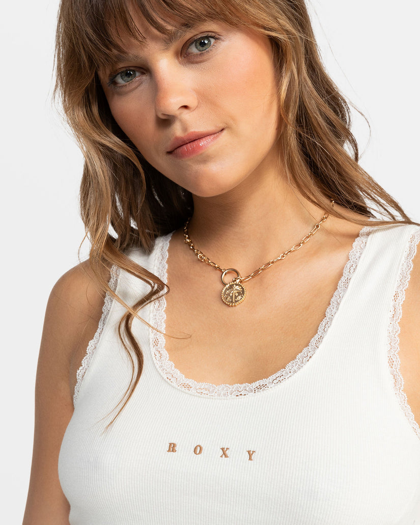 Roxy Lace Tank Top - Egret