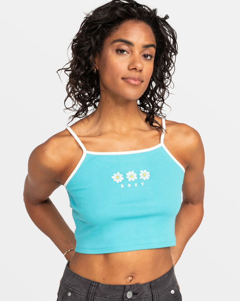 Roxy Vintage Cropped Tank Top - Maui Blue