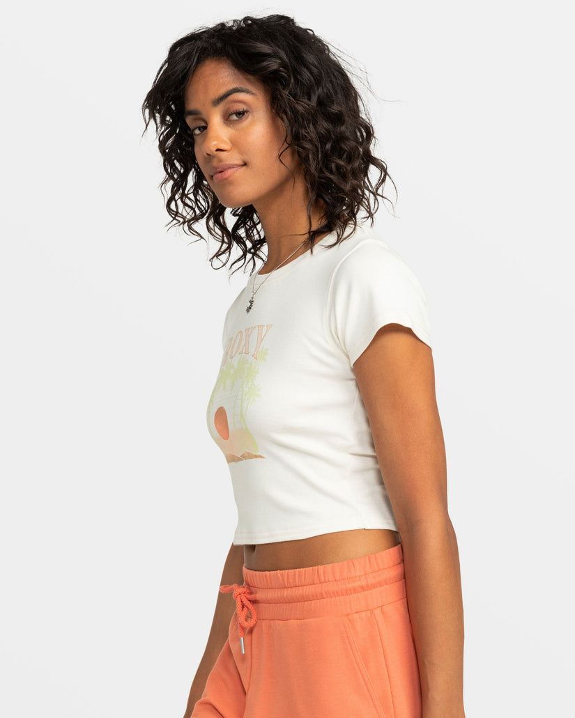 Roxy All Day Shrunken T-Shirt - Egret