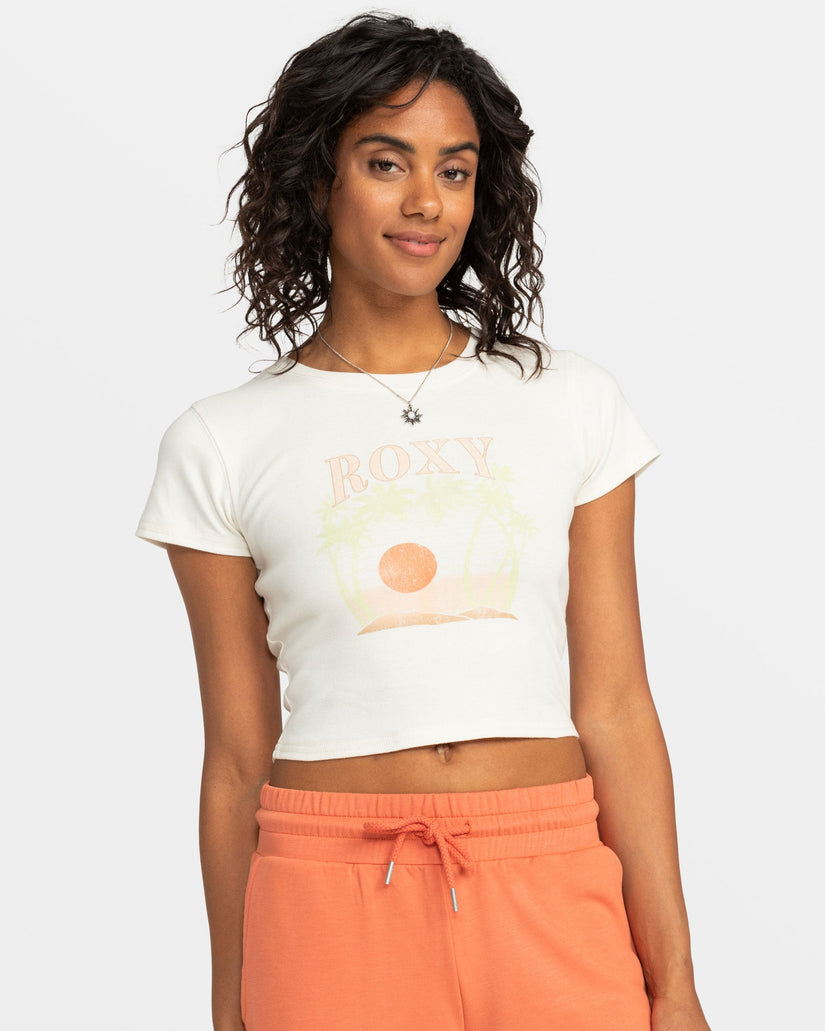 Roxy All Day Shrunken T-Shirt - Egret