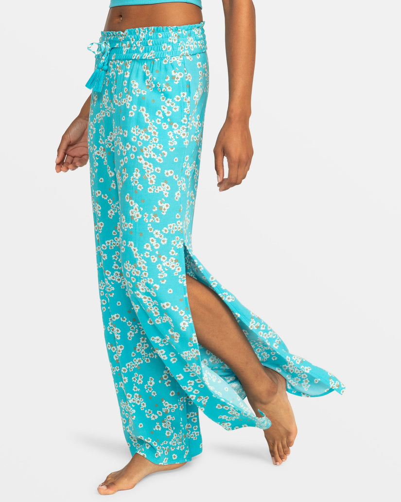 Tropical Rhythm Wide Leg Beach Pants - Maui Blue Margarita