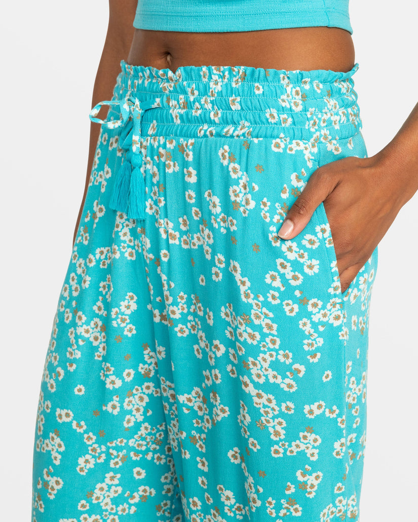 Tropical Rhythm Wide Leg Beach Pants - Maui Blue Margarita