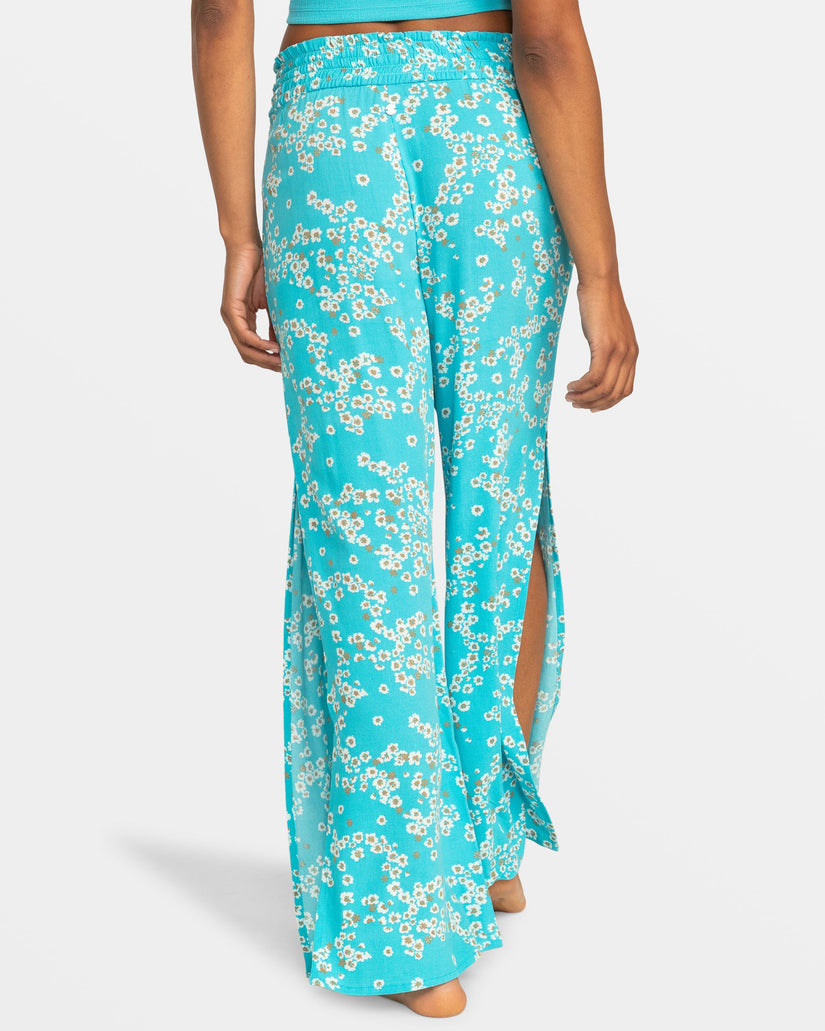 Tropical Rhythm Wide Leg Beach Pants - Maui Blue Margarita