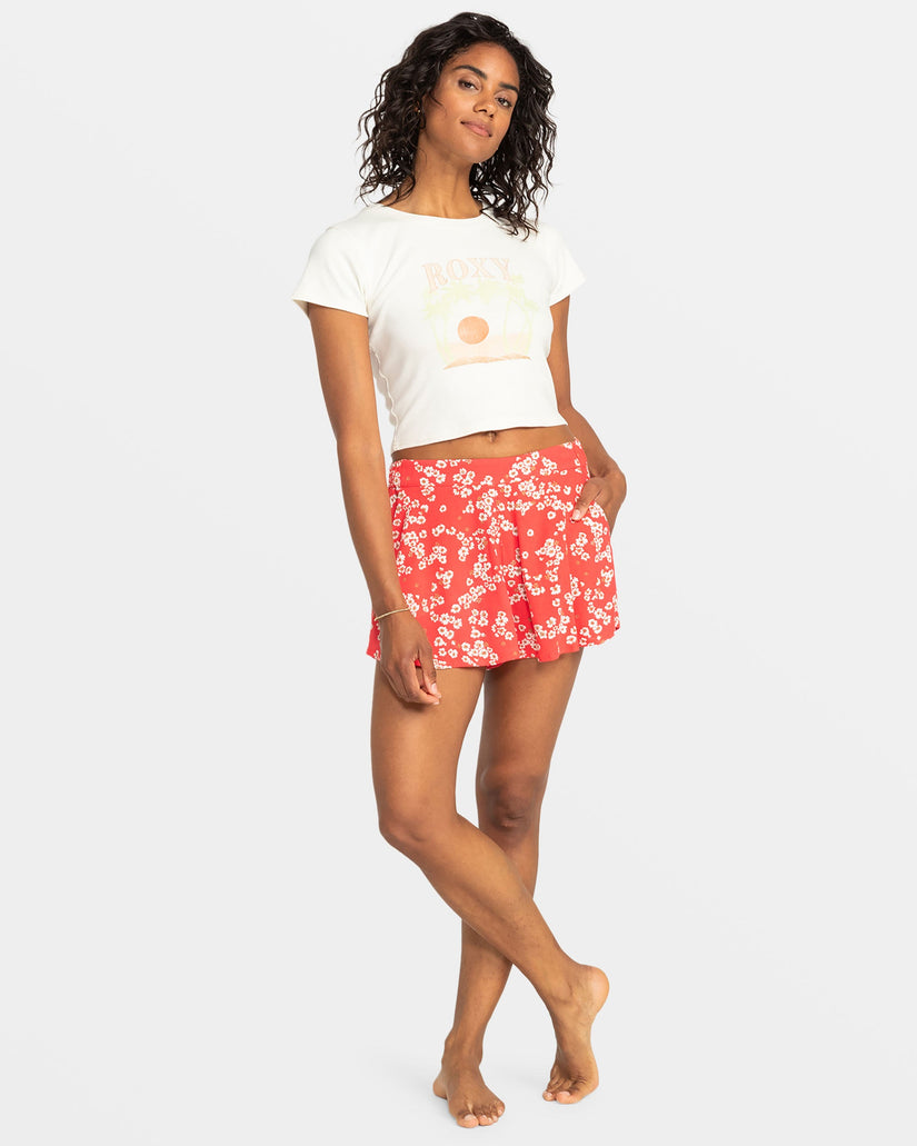 Midnight Avenue Relaxed Fit Printed Shorts - Hibiscus Margarita