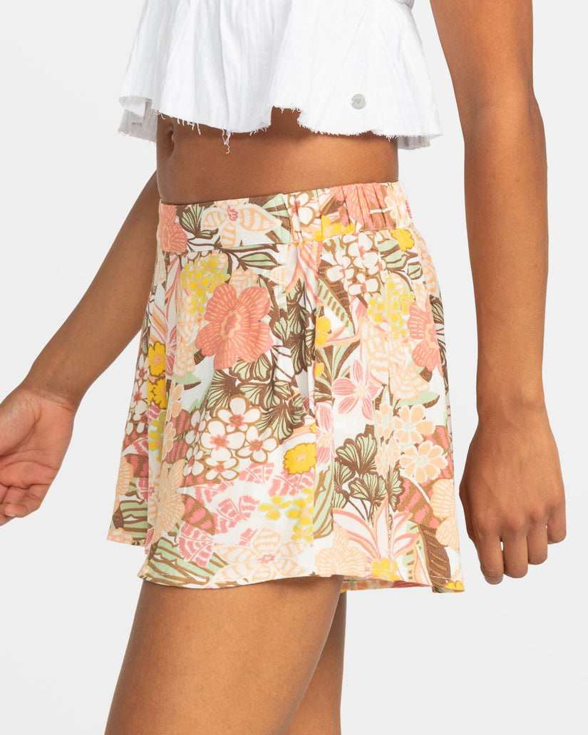 Midnight Avenue Relaxed Fit Printed Shorts - White Viva La Vida