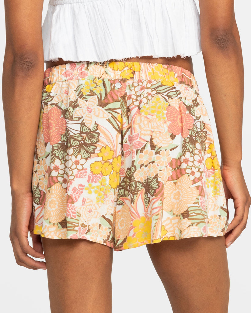 Midnight Avenue Relaxed Fit Printed Shorts - White Viva La Vida