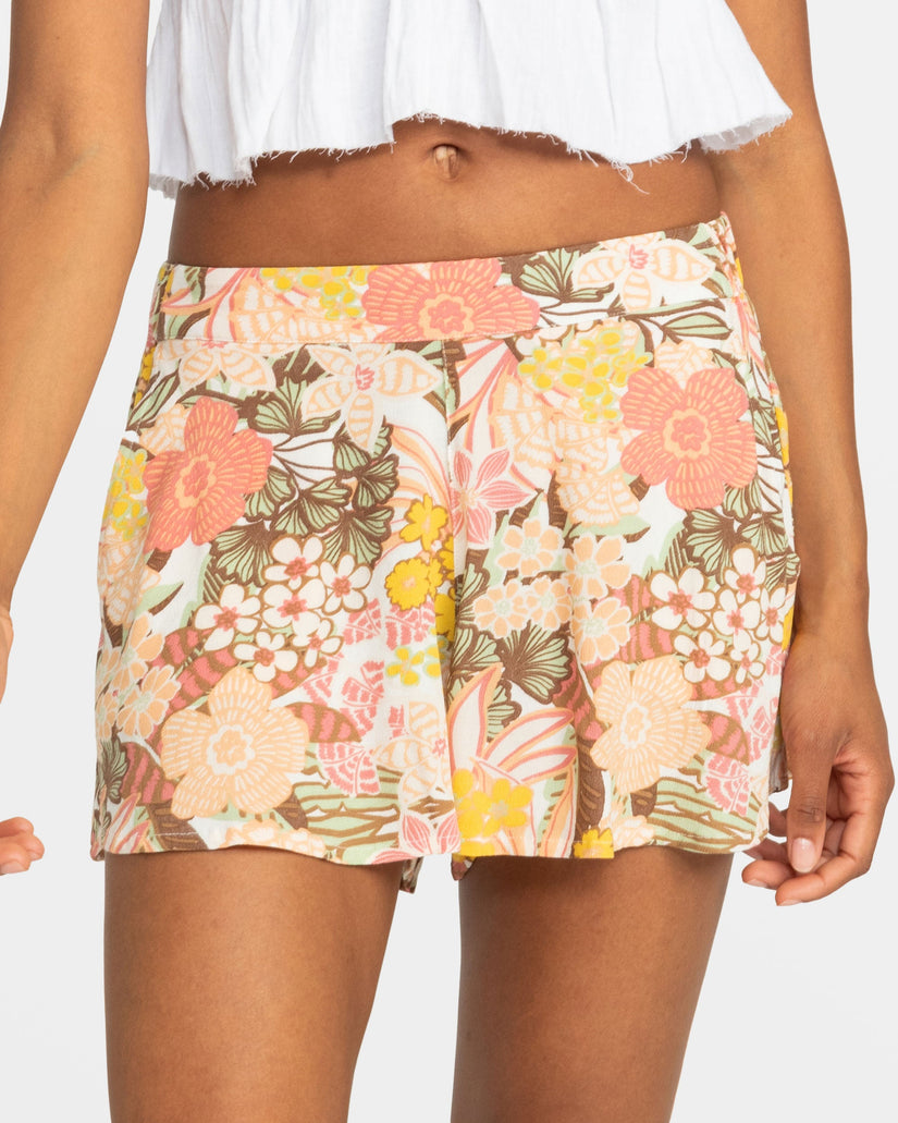 Midnight Avenue Relaxed Fit Printed Shorts - White Viva La Vida