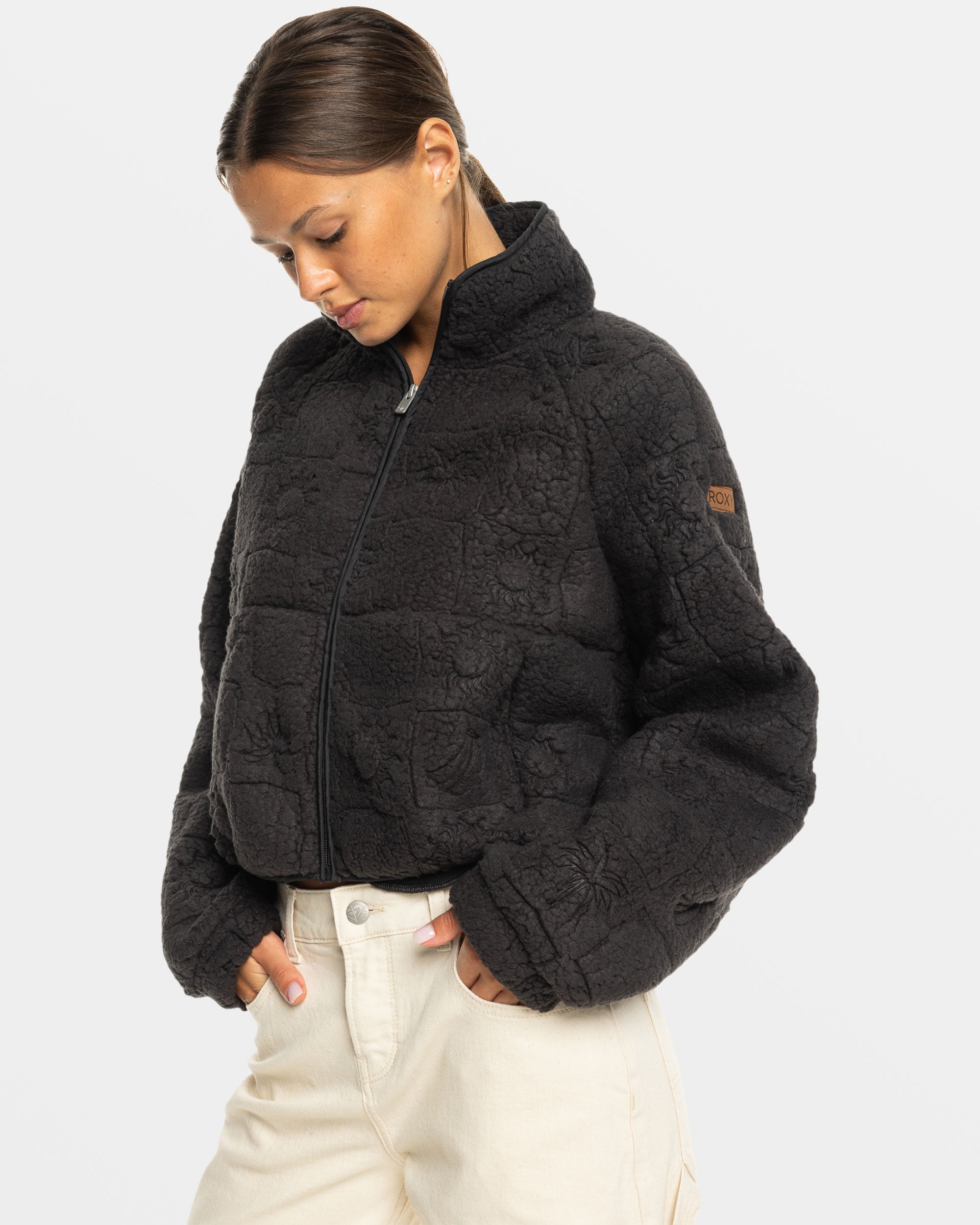 Fuzzy full zip jacket hotsell