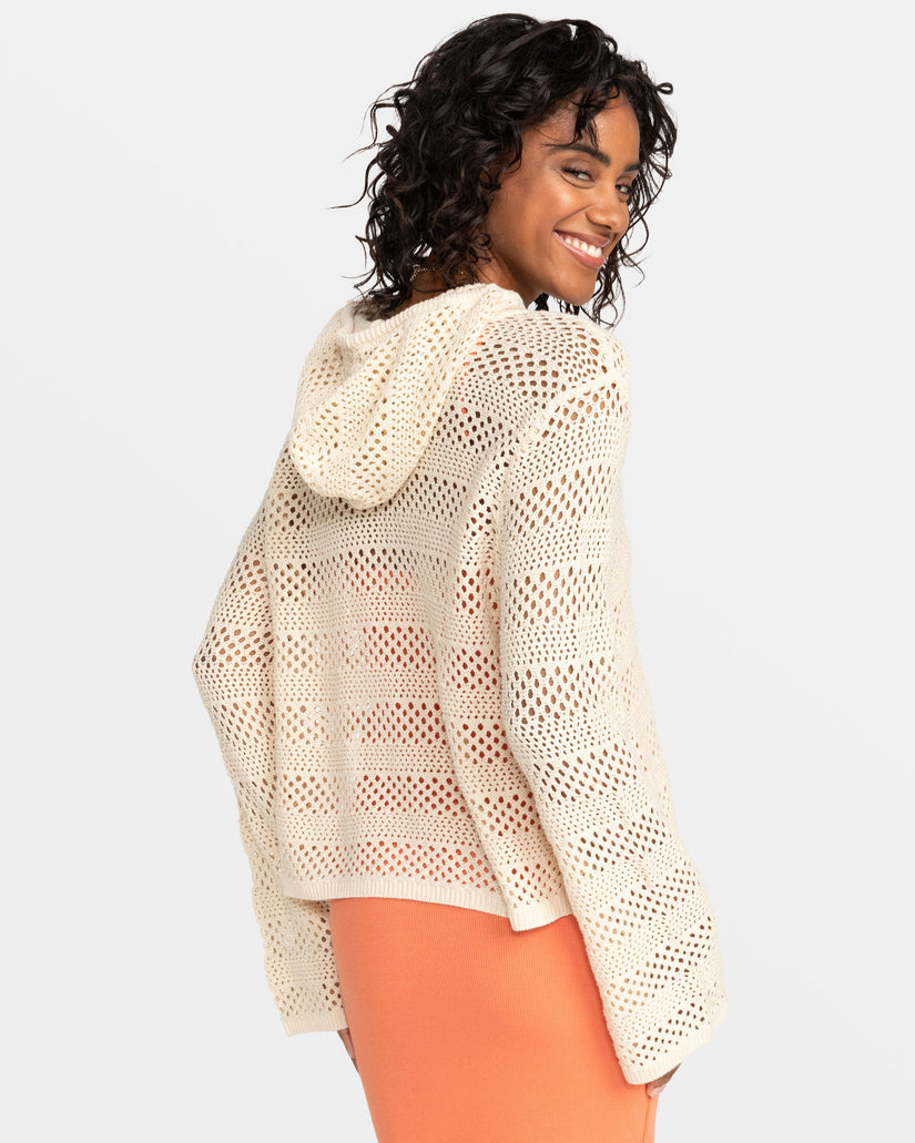 After Beach Break Hooded Poncho Sweater - Brazilian Sand