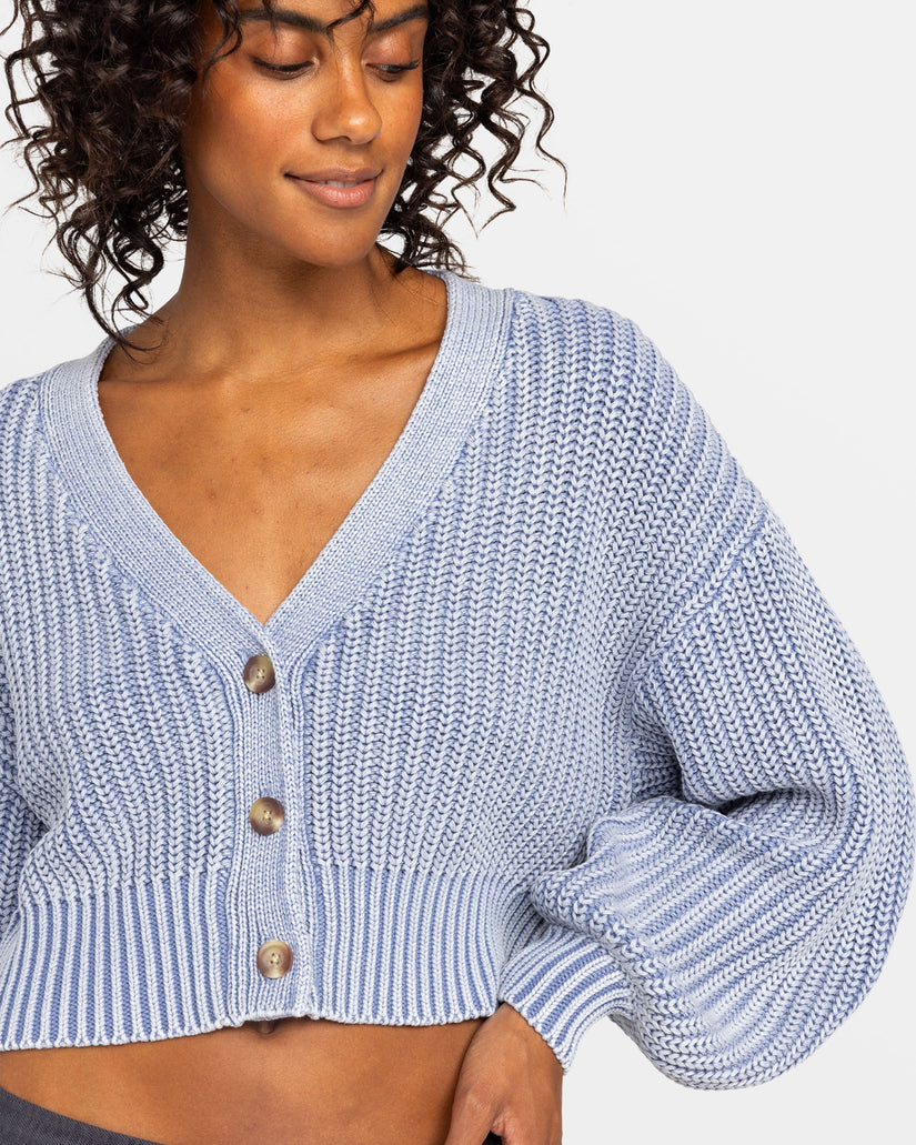 Sundaze Washed Cardigan - Infinity Blue