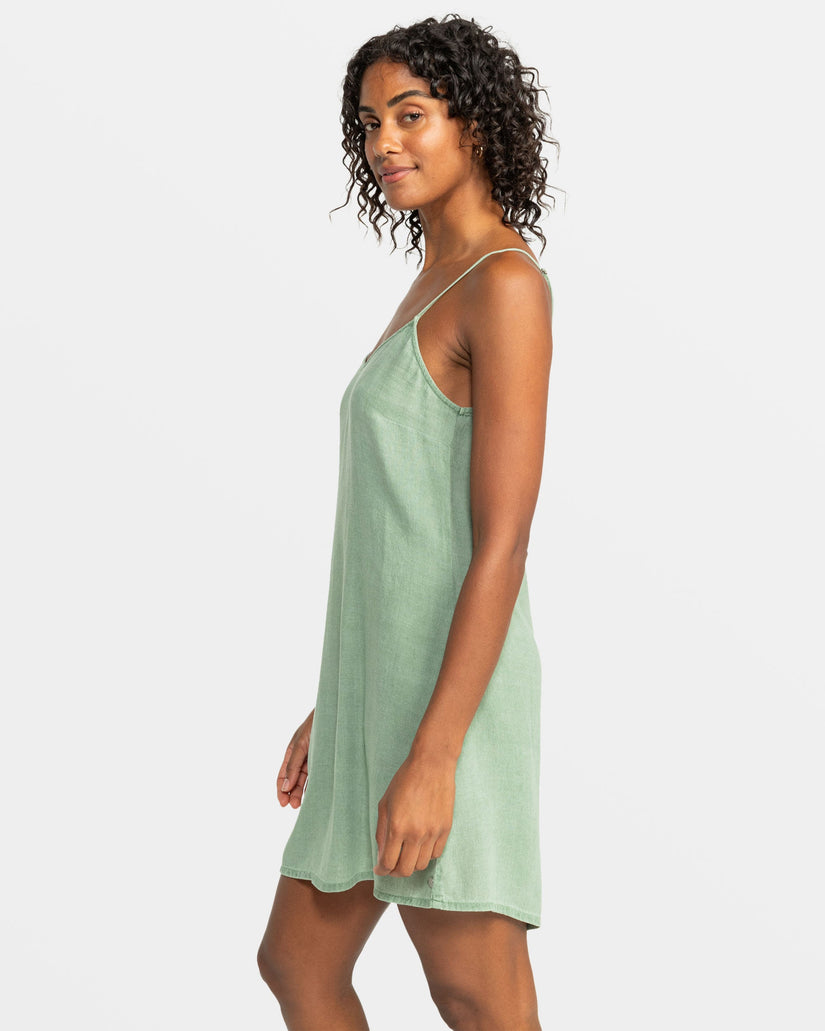 Shine A Light Mini Dress - Oil Green