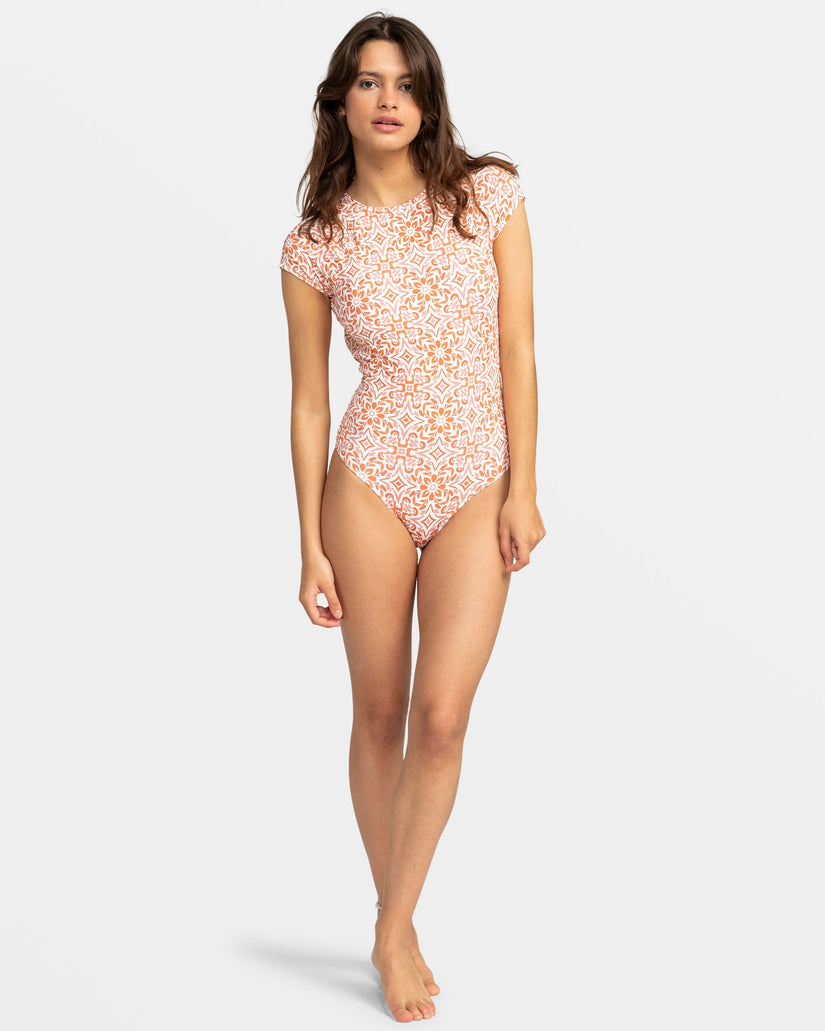 Fresco Tile One-Piece Swimsuit - Cloud Dancer Fresco Tile