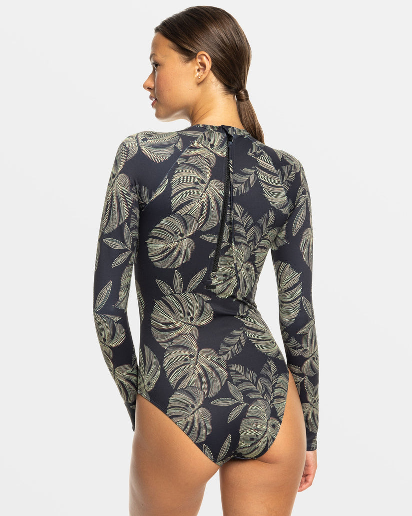 Roxy Pro The Overhead Long Sleeve One-Piece Swimsuit - Anthracite The Palms Wetsuit