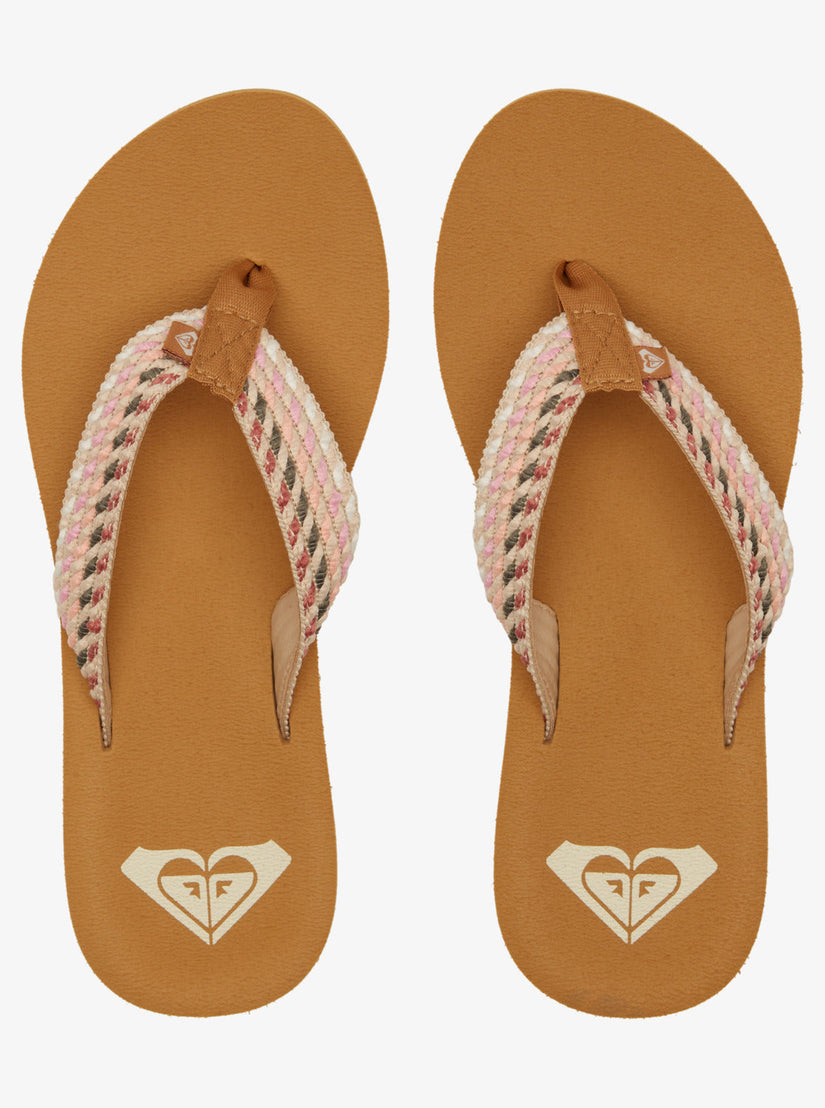 Porto Rope Flip-Flops - Natural/Crazy Pink