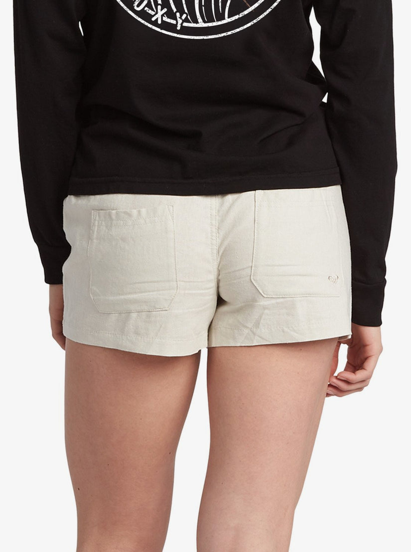 Oceanside Elastic Waist Shorts - Stone