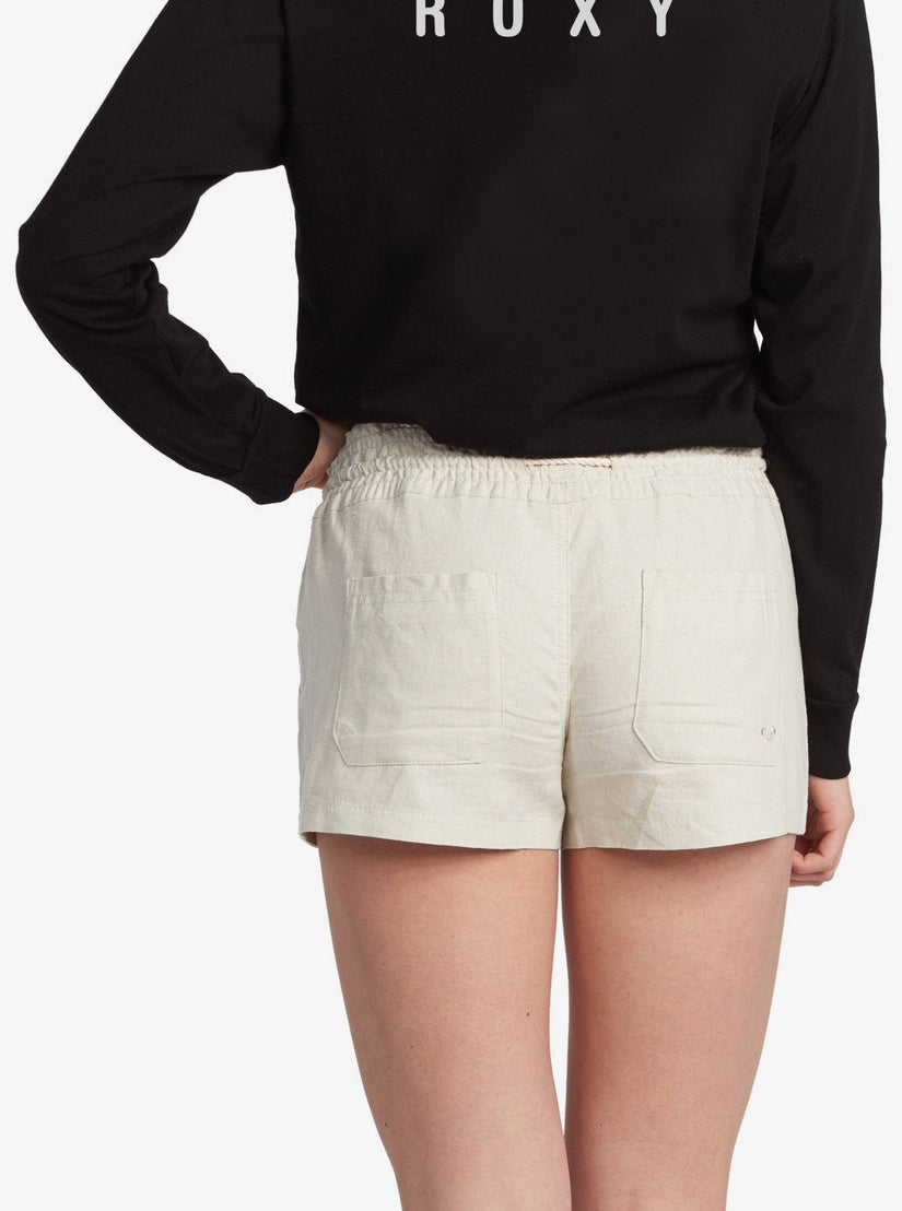 Oceanside Elastic Waist Shorts - Stone