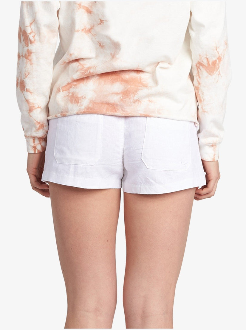 Oceanside Elastic Waist Shorts - Sea Salt