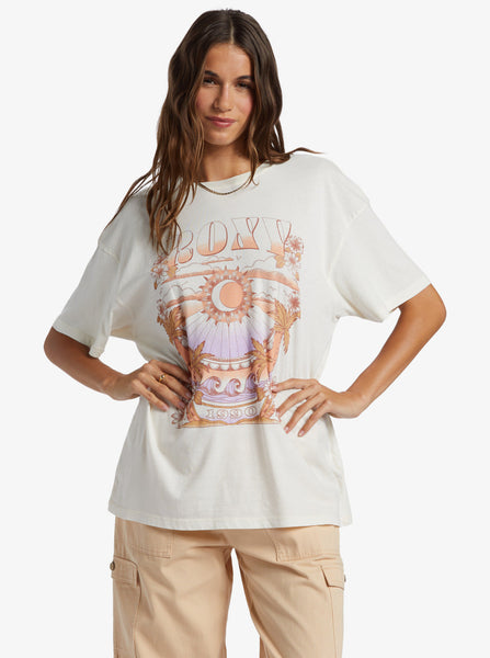 Star Chart Oversized Boyfriend T-Shirt - Egret