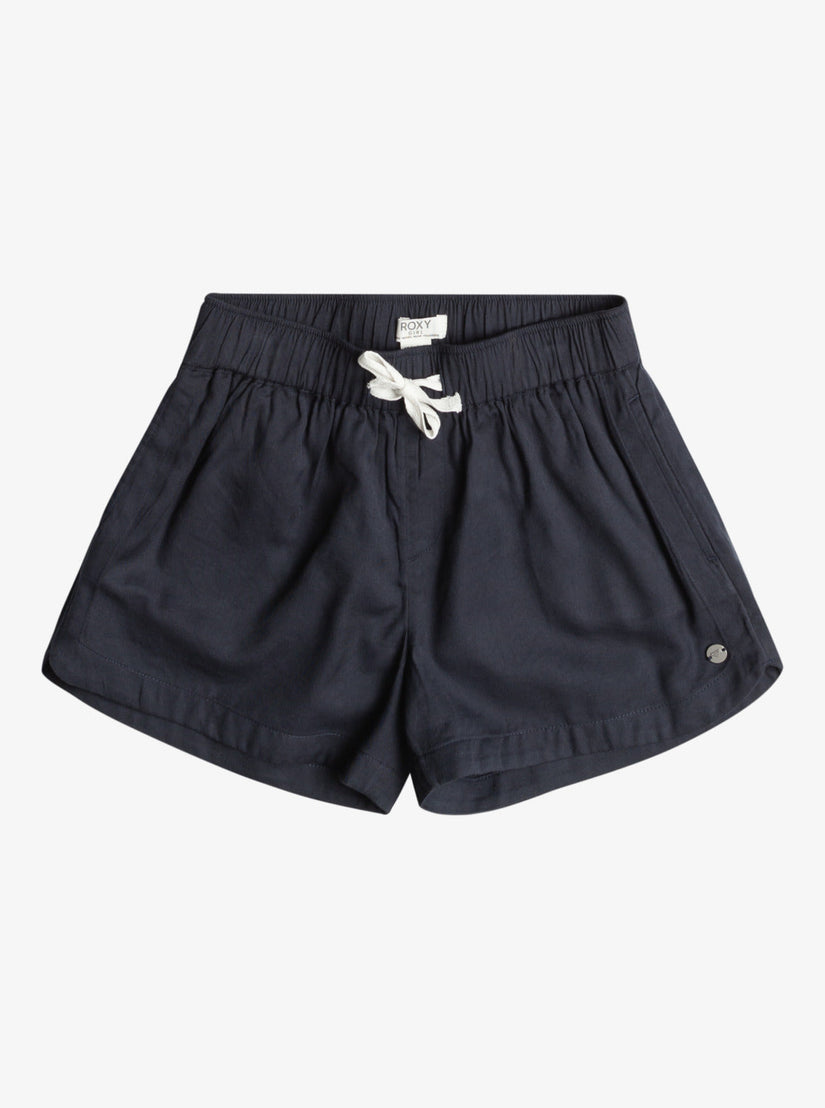 Girls 4-16 Una Mattina Elastic Waist Shorts - Mood Indigo