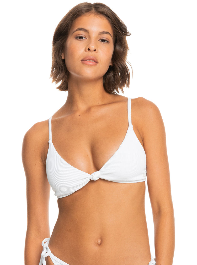 Roxy Love The Surf Knot Bikini Top - Bright White